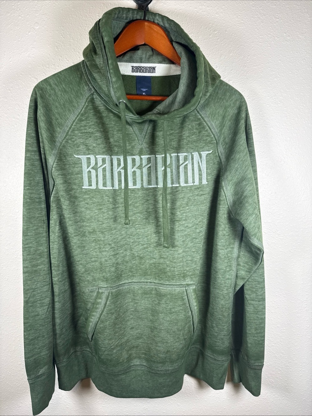 Barbarian Fitness Green Xl Hoodie Embroidered Mens Athleisure